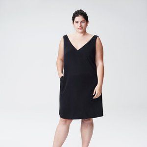 Jade V Neck Shift Dress - Black XS 12